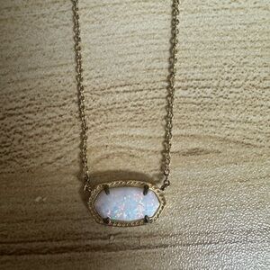 Kendra Scott Elegant Gold Necklace with Opal Pendant